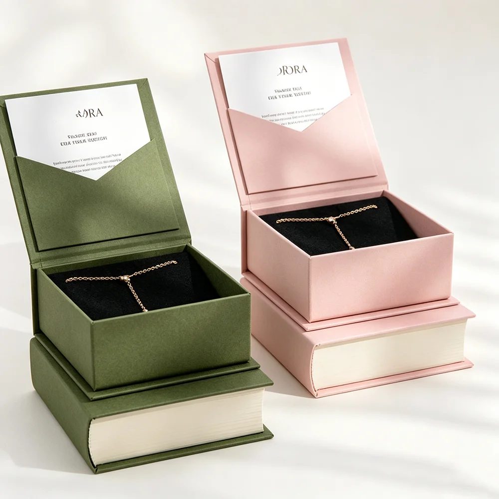 Custom Luxury Recycled Materials Magnetic Closure Printing Mini Jewelry Paper