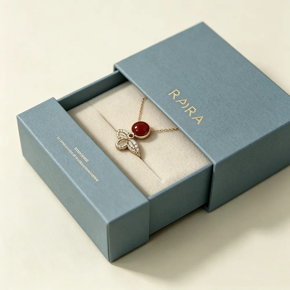 Custom Grey Drawer Jewelry Box Sponge Liner Gift Packaging Box