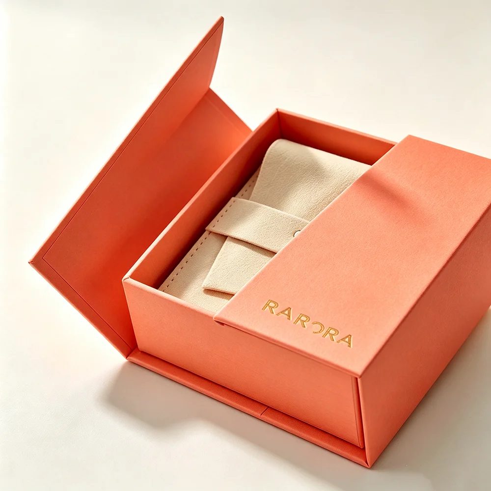 Jewelry Box Necklace Earrings Double-door Magnetic Closure Ring Packaging Box
