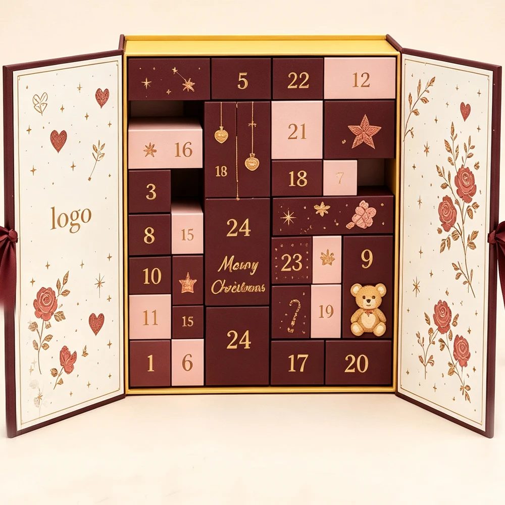 Custom Advent Calendar Empty Luxury Cardboard Gift Box