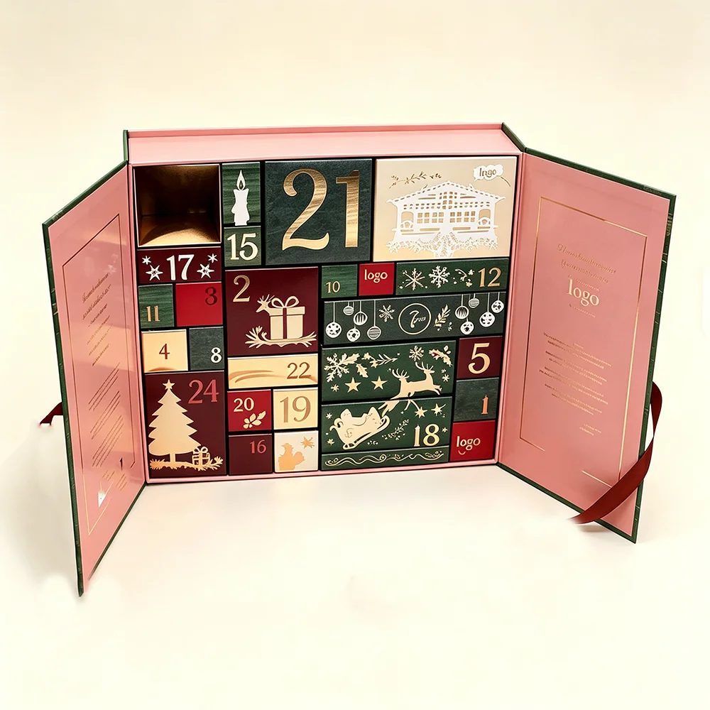 Custom Cardboard Box With 24 Drawers For Cosmetic Beauty Advent