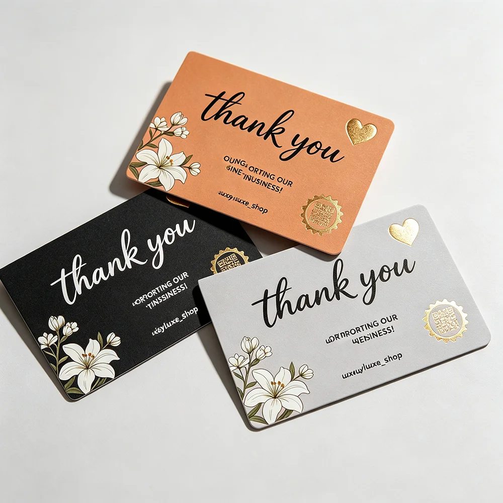 Luxury Gold Foil Edge Color Printing Greeting Cards Offset Cardboard