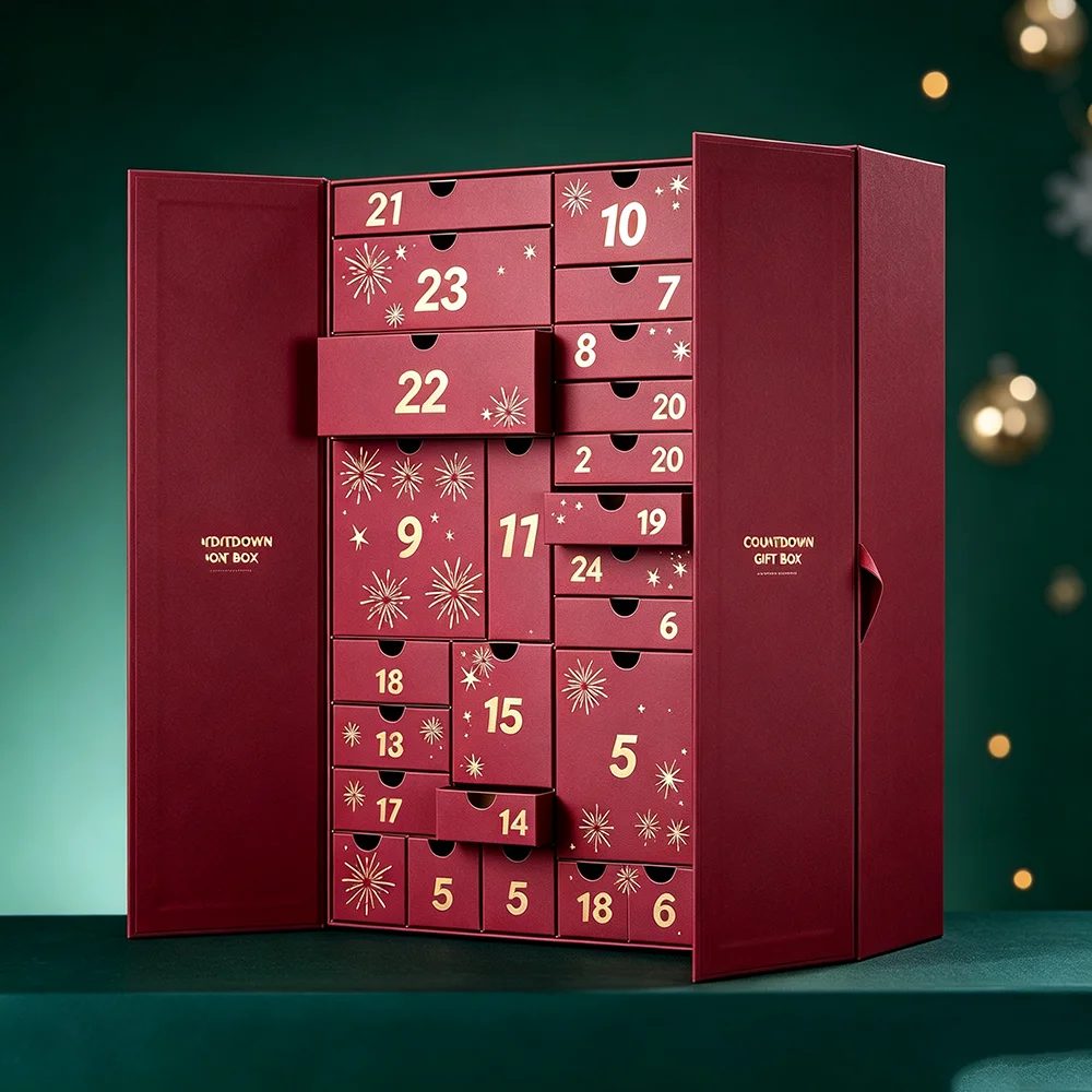 Custom Cosmetic Corrugated Advent Calendar Gift Box