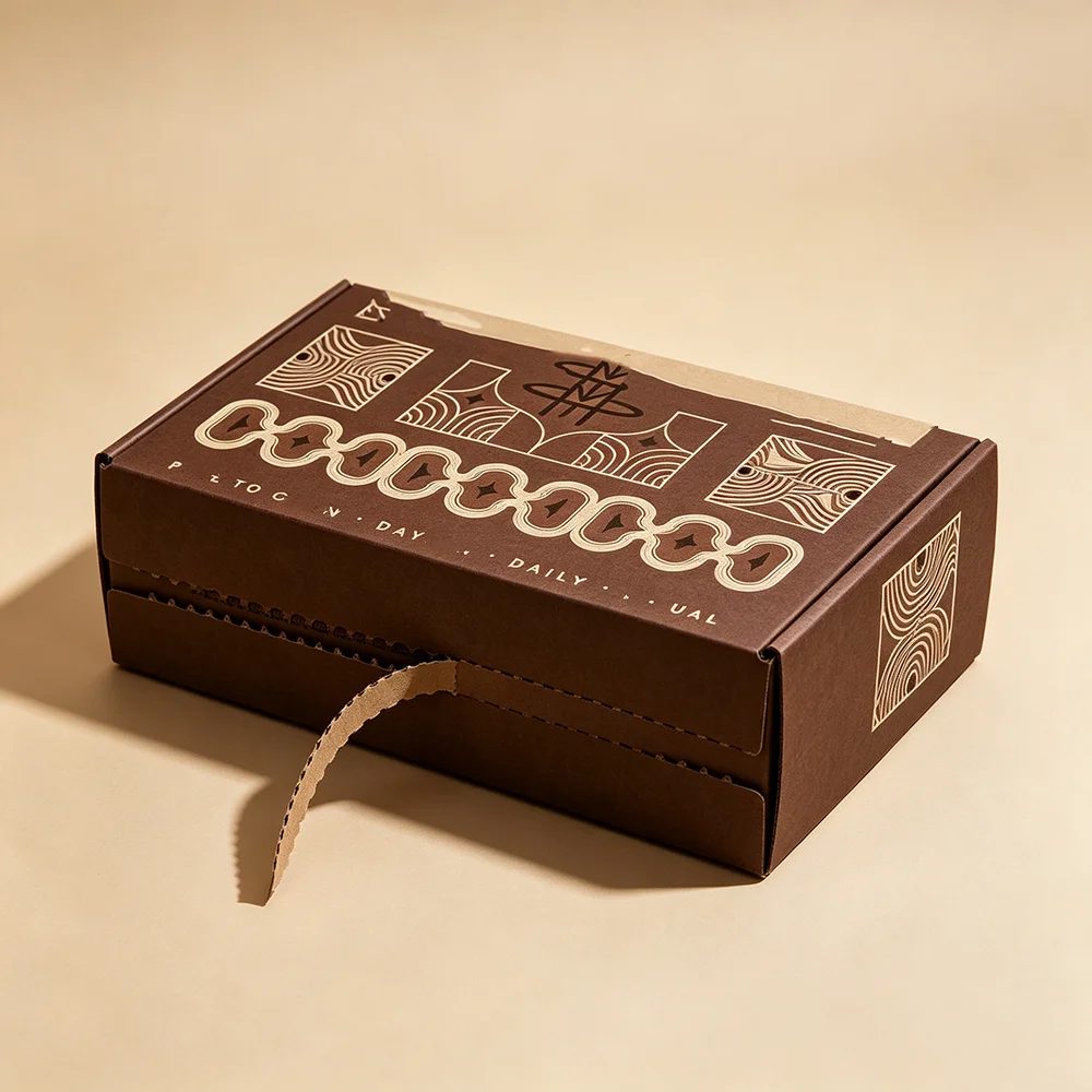 Custom Corrugated Flat Airplane Tear Strip Zipper Cardboard Mailer Box
