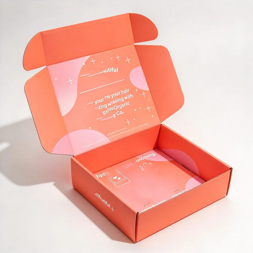 Custom Logo Corrugated Kraft Matte Shipping Mailer Cardboard Paper Box