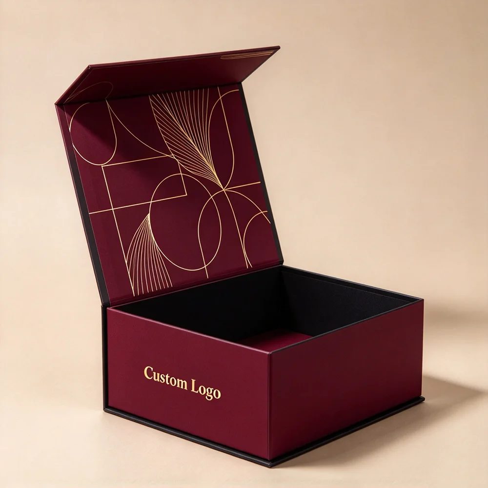 Custom Design Magnetic Closure Rigid Cardboard Gift Box