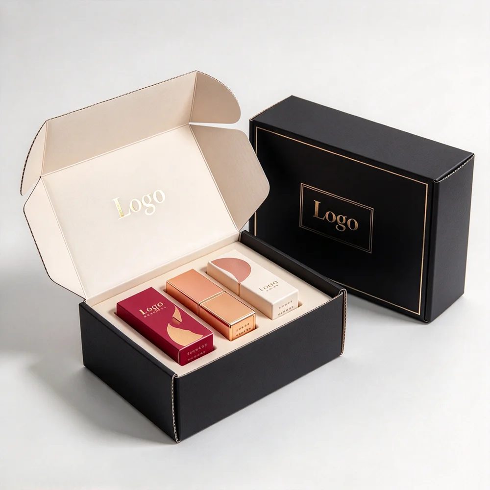 Custom Print Recycled Materials Cosmetics Corrugated Mailer Shipping Packaging Box