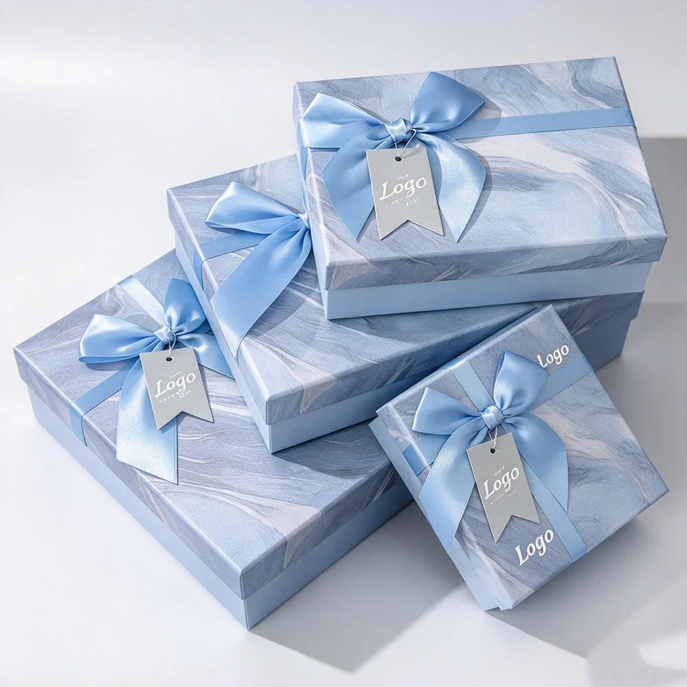Custom Logo Blue Lid And Base Gift Perfume Matte Laminate