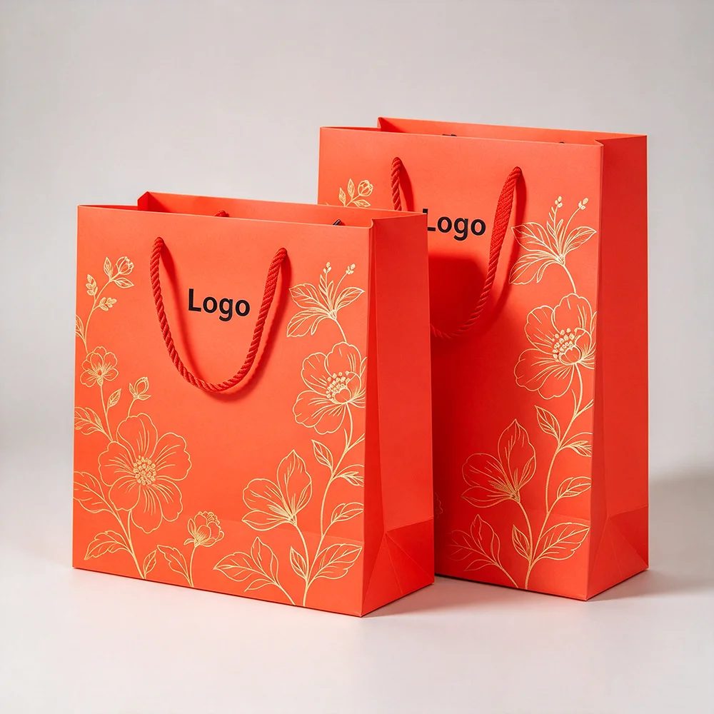 Custom Printed Logo Luxury Clothing Shopping Paper Bags