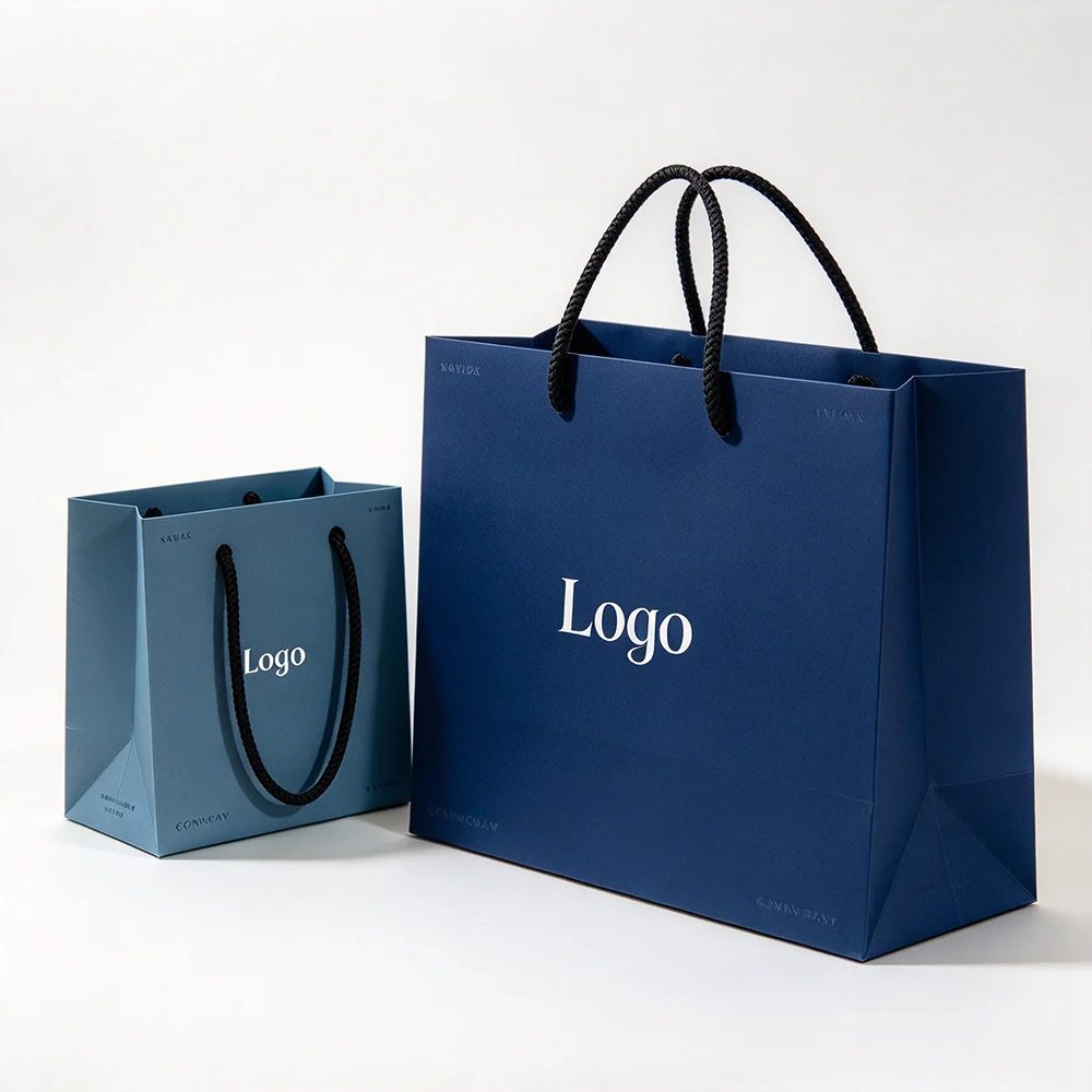 Custom Logo Luxury Style Kraft Paperboard Gift Bags