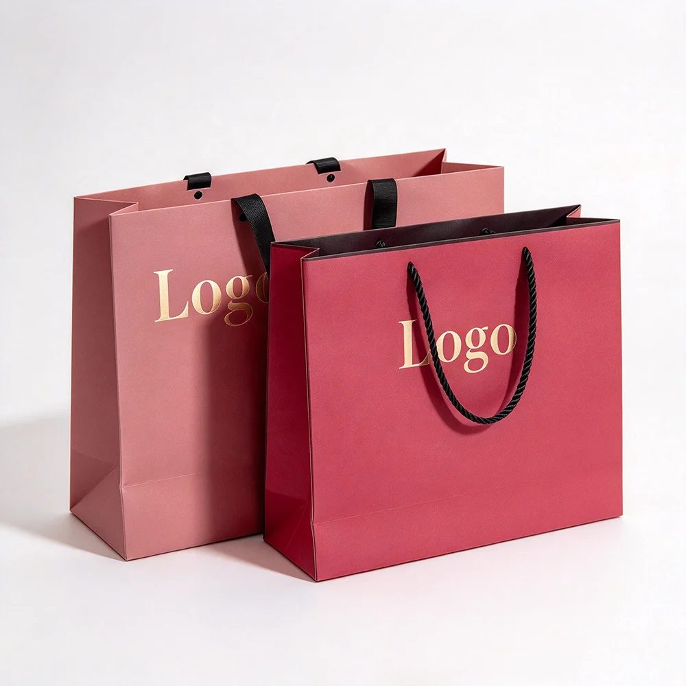 Custom Logo Handmade Ivory Board Square Gift Bags