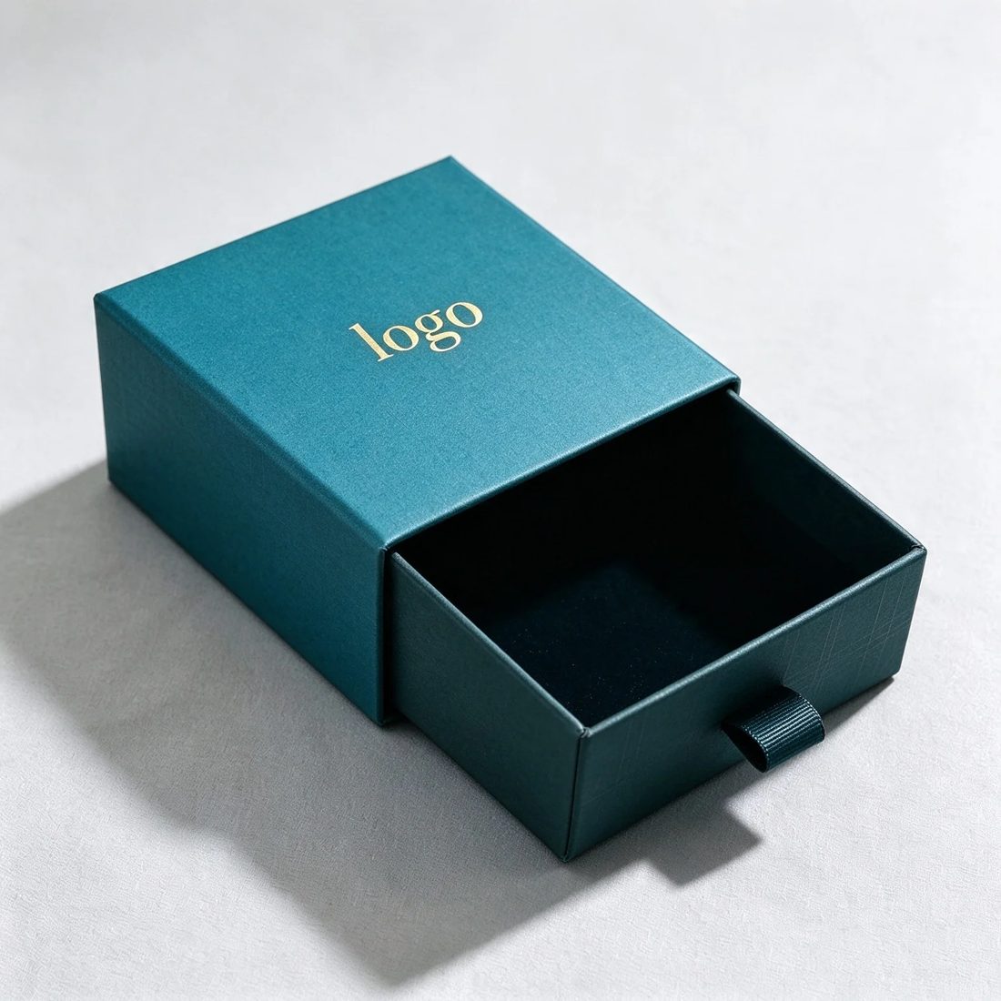 Custom Luxury Rigid Drawer Box Black Gold Cardboard Gift Packaging