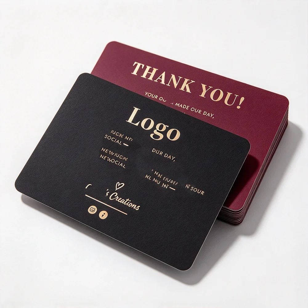 Custom Gold Foil Thank You Cards Digital Printed Art Paper