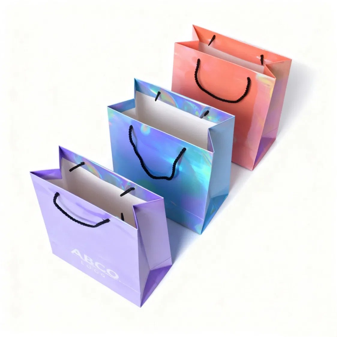 Coated Paper Bag with Reinforced Handles